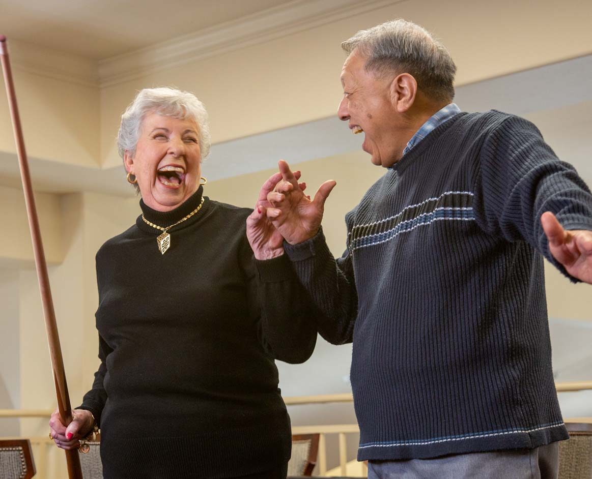 The Rio Grande seniors playing billiards