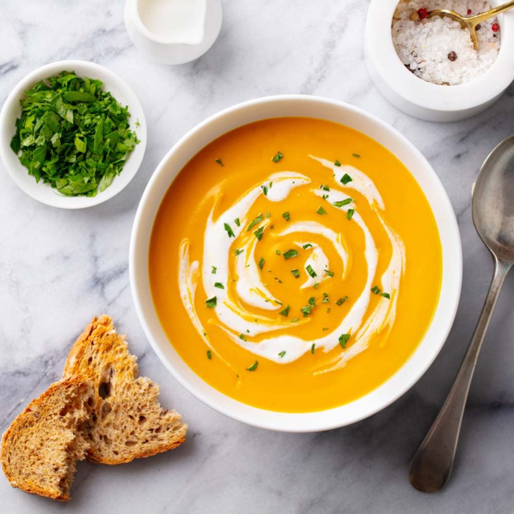 The Rio Grande butternut squash soup and bread